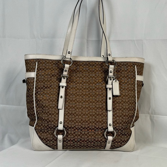 Coach Signature Jacquard‎ Canvas Shoulder Bag - Picture 1 of 12